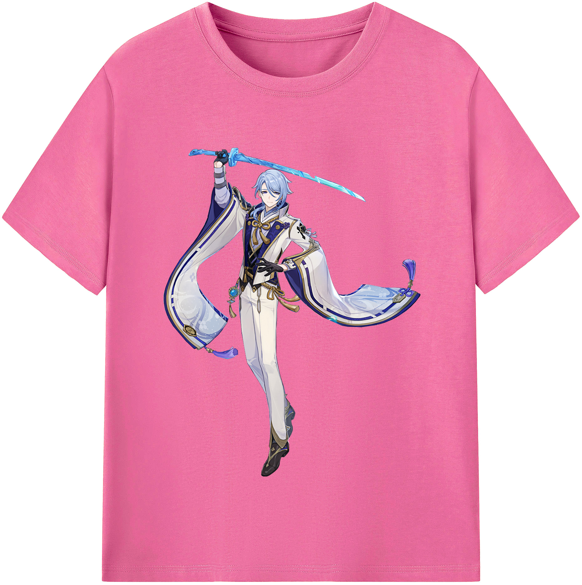 げんし神 神里綾人 かみさとあやと genshin Kamisato Ayato レディースカジュアルプリントTシャツ（綿100％）